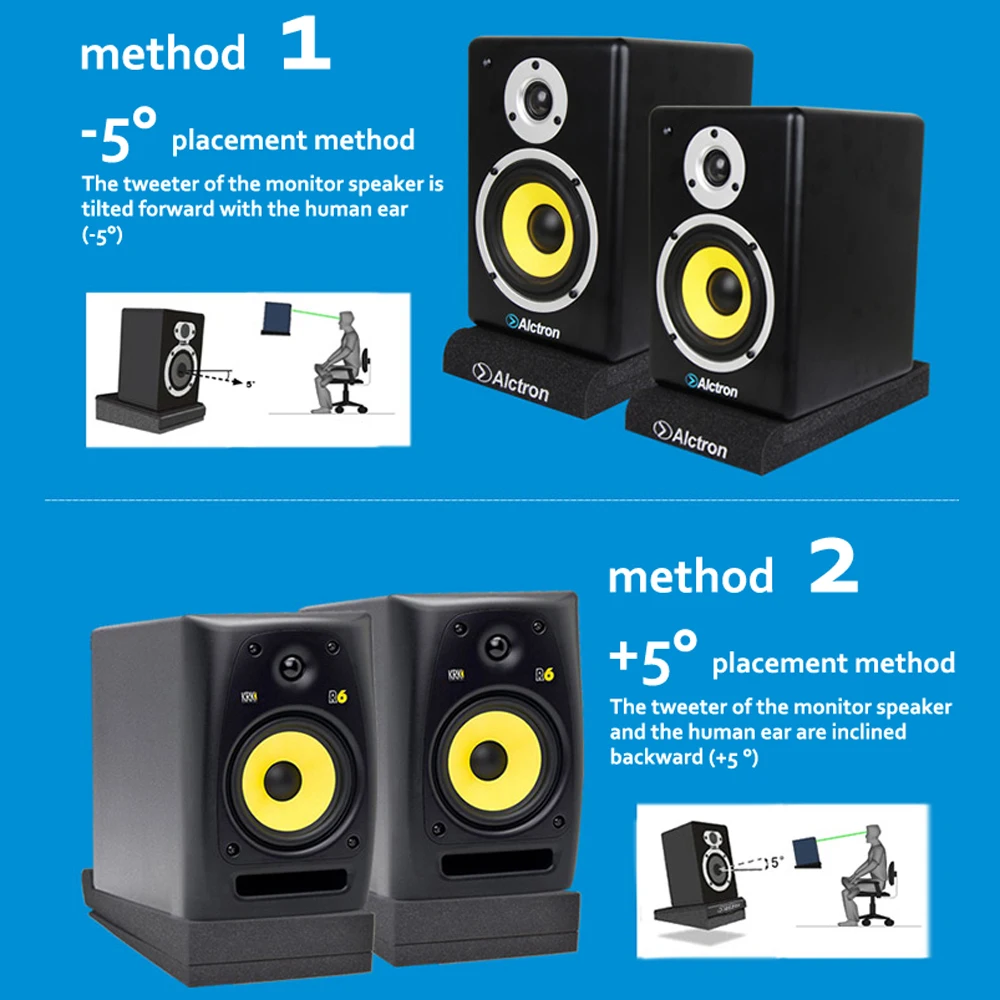 

2pcs/set Recording Speaker Acoustic Foam Shockproof Sound Isolation Pads Shock-absorption Sponge Cushion For Speakers