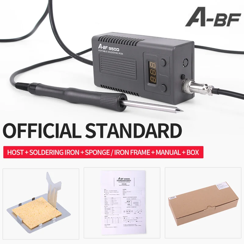 Standard A-BF 950D микро паяльная станция 50 Вт мини умный температурный Регулируемый ремонт Электрический Утюг паяльная станция быстрый нагрев - Цвет: Standard