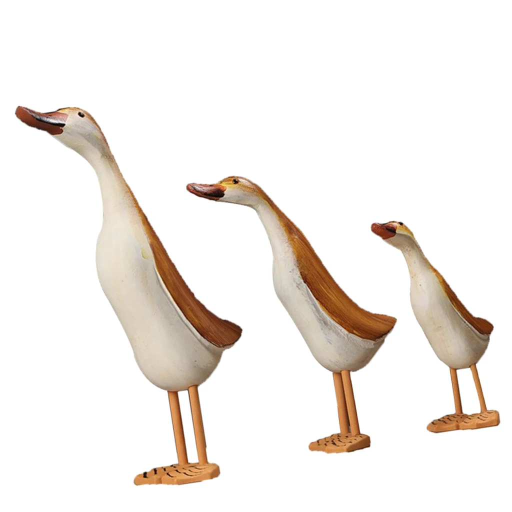 

3x/set Duck Statue Home Decor Bird Collectible Figurine Good Luck Ornate