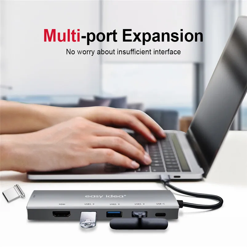 USB-концентратор с портом HDMI/VGA для MacBook Pro/Huawei | Компьютеры и офис