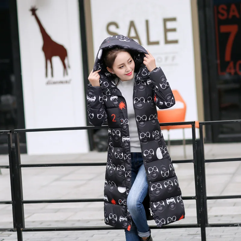 Hooded Colorful Winter Down Coat Jacket Long Warm Women Casaco Feminino Abrigos Mujer Invierno Parkas Outwear Coats Ru50