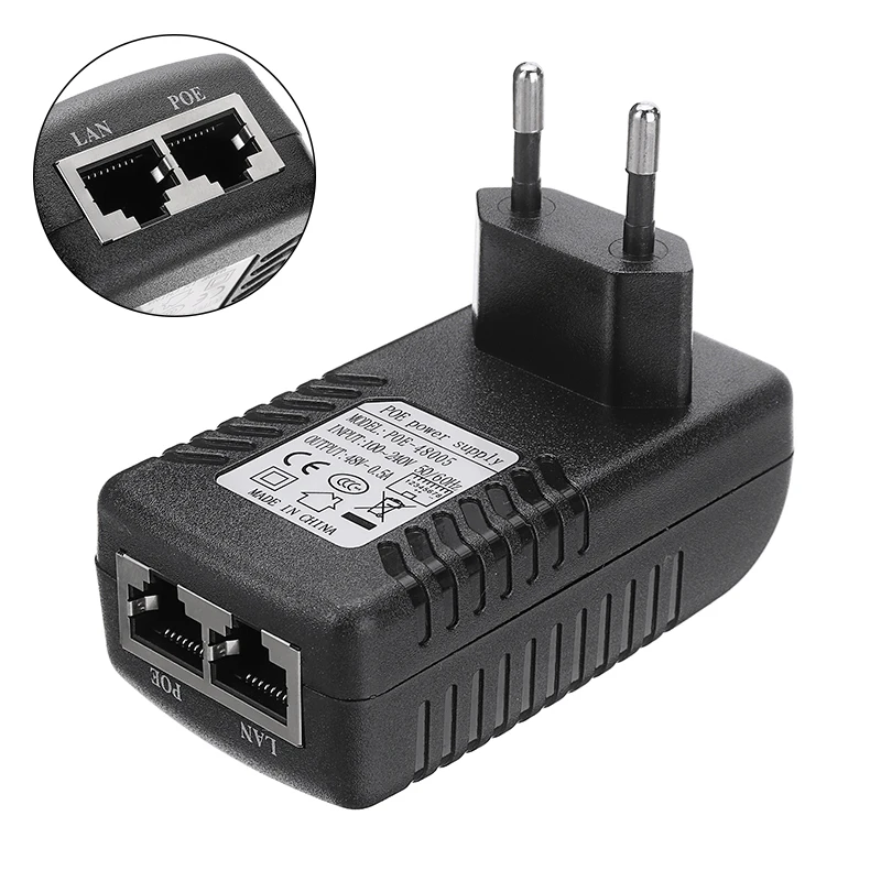 Mayitr 48В 0.5а настенный ЕС разъем POE инжектор Ethernet адаптер подходит для ip телефона