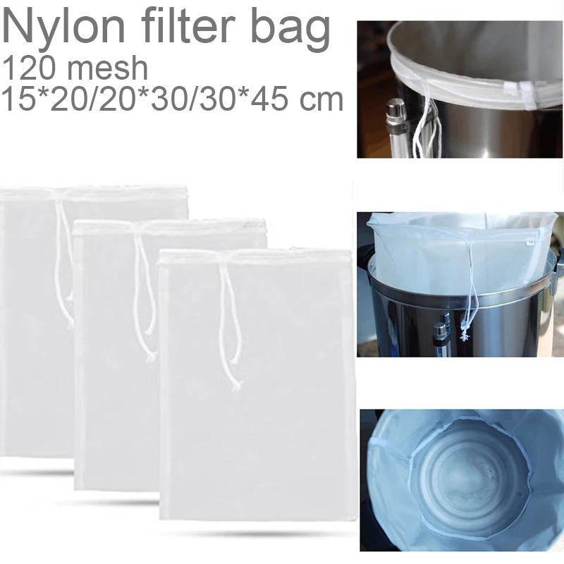 Beer Brewing Wine Filter Net Reusable Bag Tea Nuts Juice Milk Nylon | Дом и сад