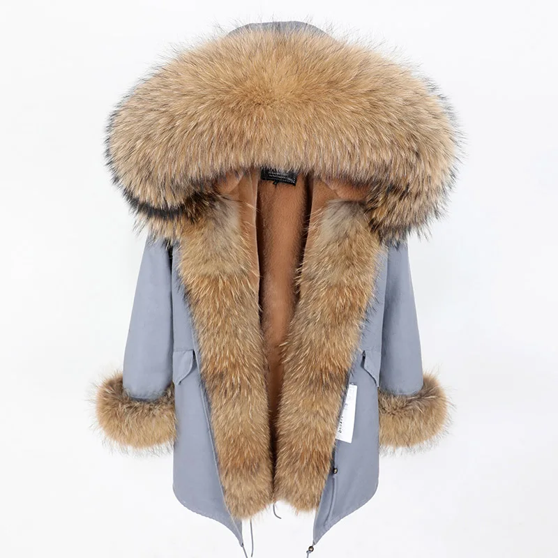 

Women's jacket Women's winter parka Winter women's long coat, raccoon fur collar, warm and thick real natural fur Women's coat