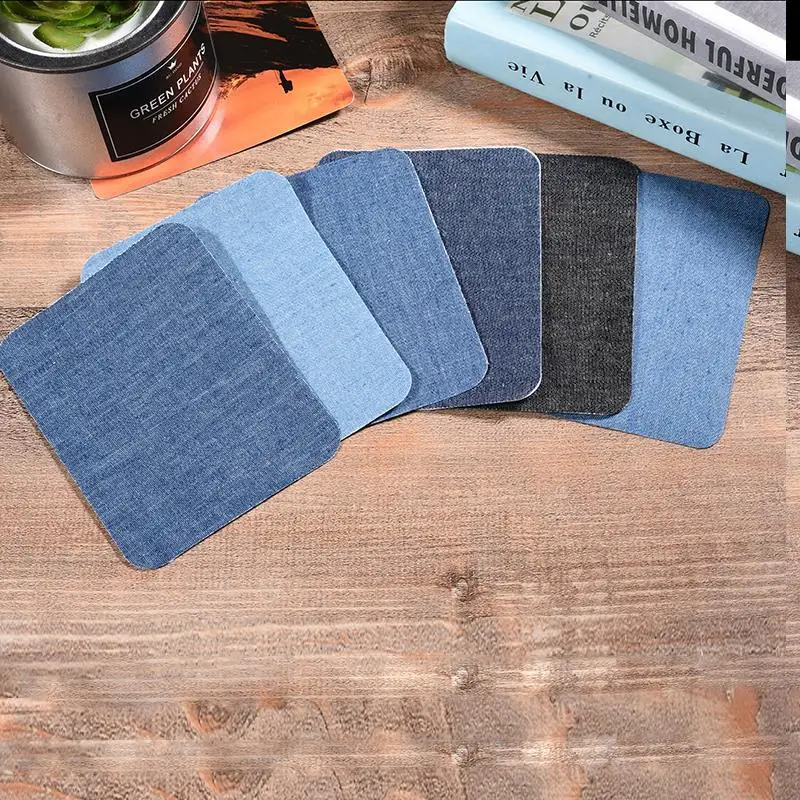 Бесплатная доставка высокое качество джинсовые нашивки с утюгом синие хлопковые