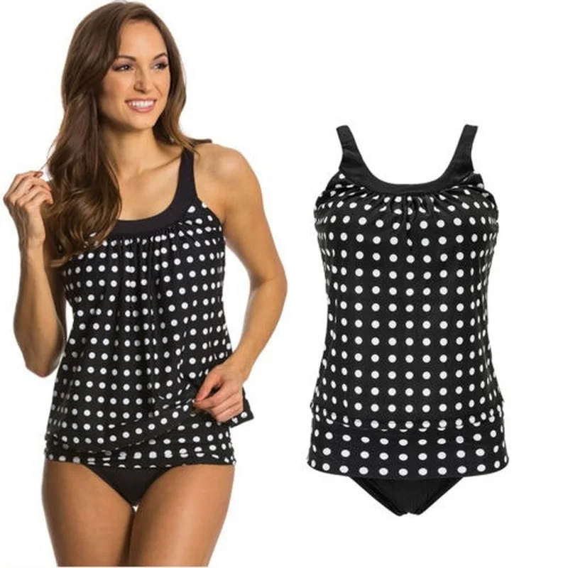 

Women's Swimsuit Plus Size Swimwear Sports Tankini Bikini One Piece Swimsuit Soild Polka Dot Boyshorts Swimwear Swimsuit Women