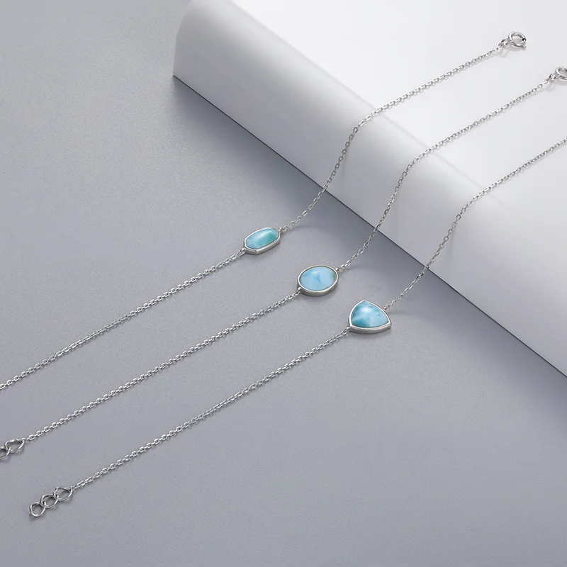 Ювелирные изделия Шарм стерлингового серебра 925 пробы Ларимар женский браслет