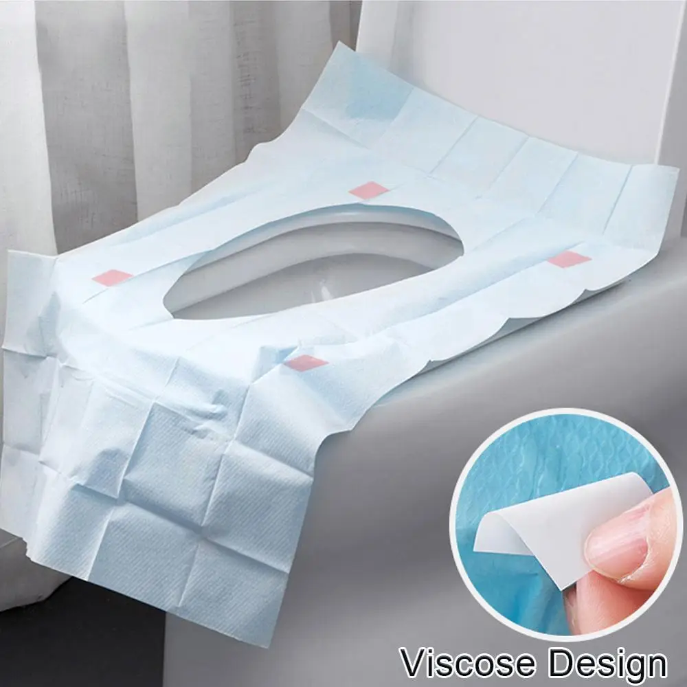 

10/50pcs Disposable Paper Toilet Seat Cover Protector Camping Travel Hygienic Toilet Mat Pad Cushion Bathroom Supplies Set