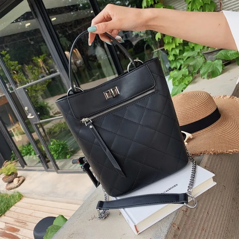 Женская мягкая сумка из искусственной кожи на плечо мешок женская цепочке