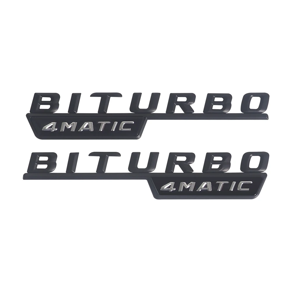 1 пара BITURBO 4matic значок боковой корпус крыло надпись логотип отделка 3D Стикеры для