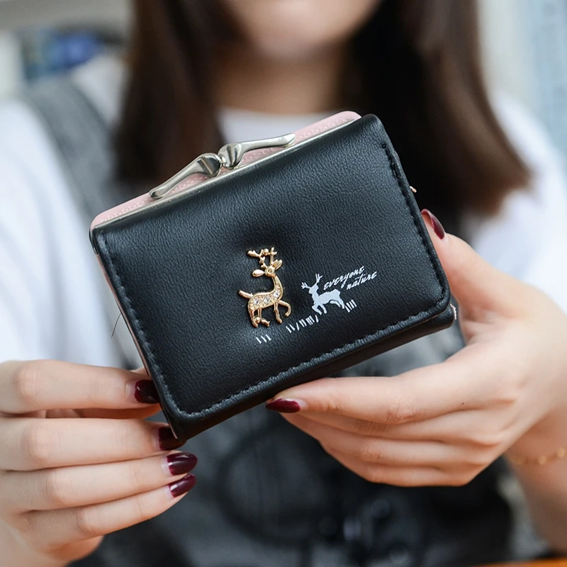 Женский короткий кошелек 2019 в Корейском стиле простой студенческий маленький с