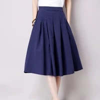 cotton linen womens 2022 summer dress new retro literature linen short skirt medium length slim versatile skirt