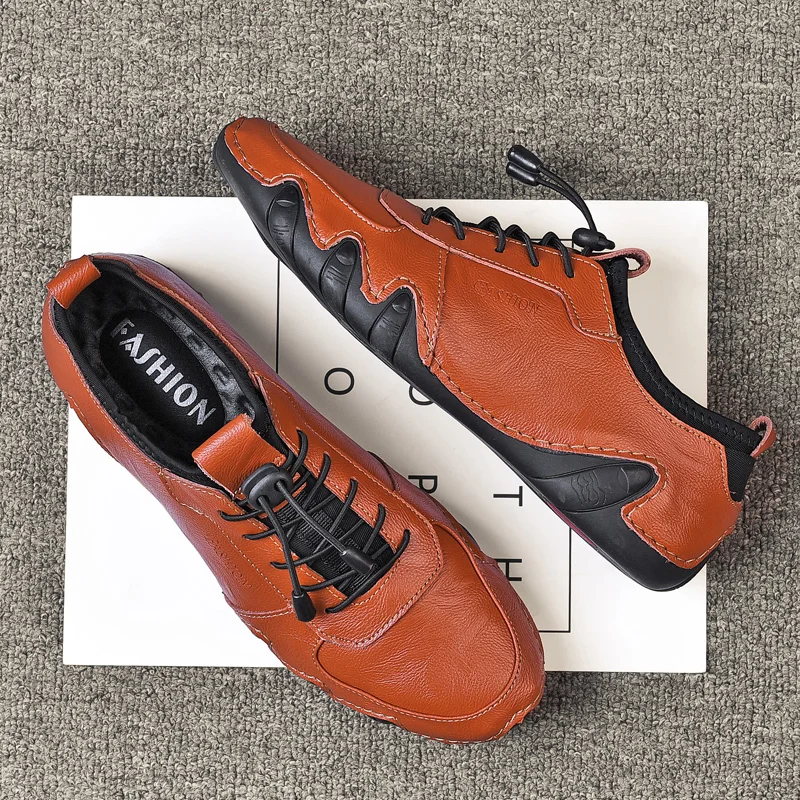 

UANK Genuine Leather Men's Sports Shoes High-Quality Casual Shoes Cover Foot Soft Sole Luxury Men's Leather Shoes Driving Shoes