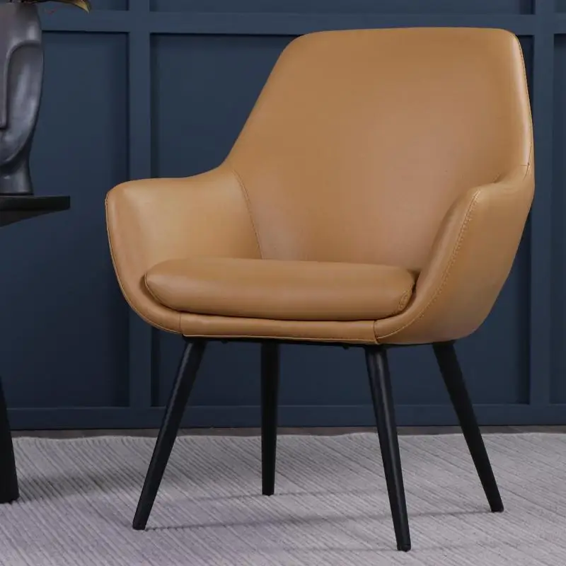 Скандинавский диван зеленый кожаный Одноместный кофейный стул современный