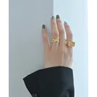 В Корейском стиле s925 серебро кольцо ins кольцевая ферма жесткости гладкой в виде геометрических фигур в стиле ретро кольцо источник оптовая продажа с фабрики 18k золотые украшения