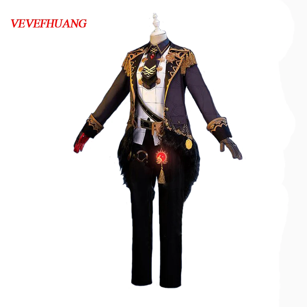 VEVEFHUANG Kосплей Genshin Impact Diluc Cosplay Costume Adult Mens Uniform Outfit Party Game Halloween Xmas Carnival Full Set 