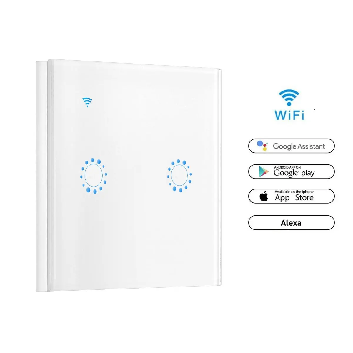 

CBE Smart Home Automation Touch Switch EU UK EWelink WiFi Wall Switch Voice Control 1/2/3 Gang Work with Alexa Google Home
