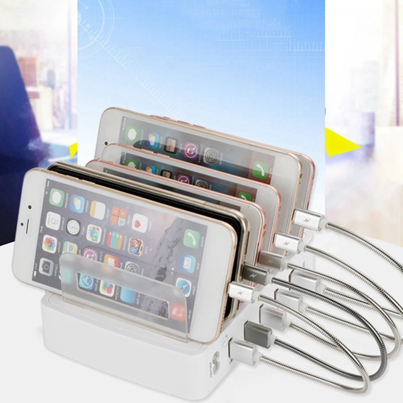 

USB Charging Station Dock 6-Port Fast Charging for iPad, iPhone and Android Phones and Tablets