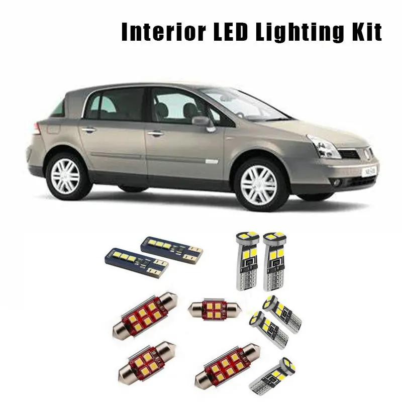 

18 шт., автомобисветодиодный СВЕТОДИОДНЫЕ Лампы Canbus для Renault Vel Satis 2002-2009