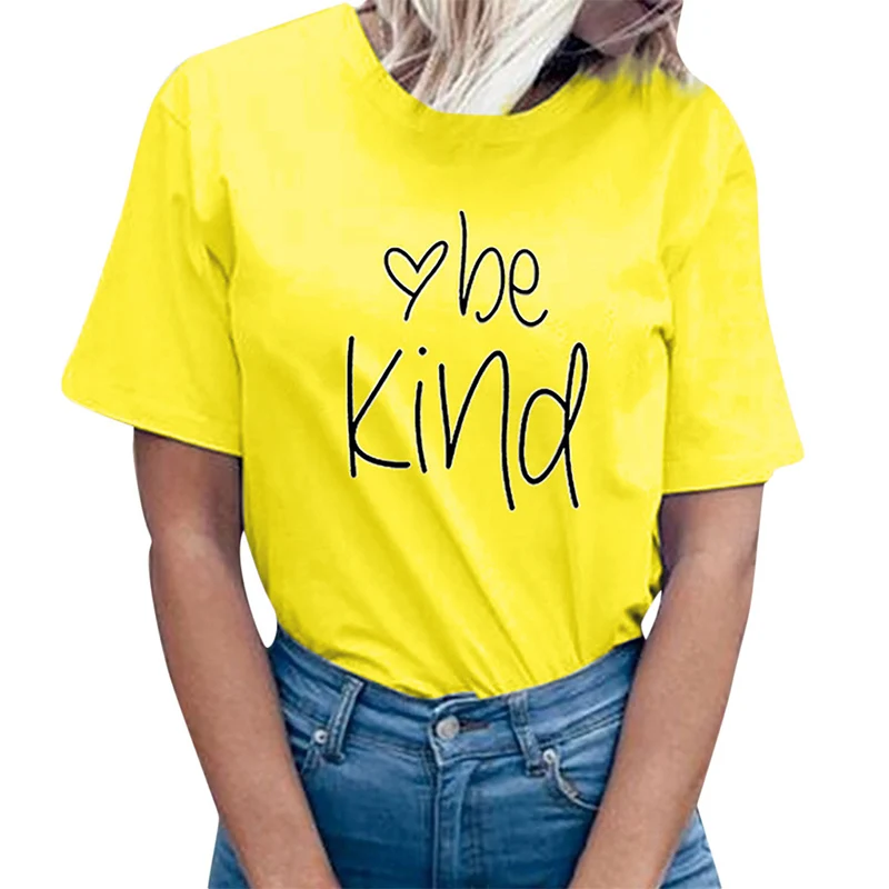 

Be Kind Heart Love Print Women Shirts Cottton Aesthetic Tshirt Casual Girl Tumblr T-shirt Honey Bee Kind Funny Tops Dropshipping