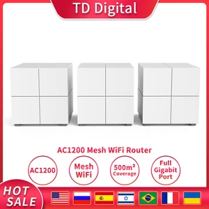 ФУР Nova GL6 Домашняя одежда из сетчатой ткани, Wi-Fi, Беспроводной Wi-Fi маршрутизатор гигабитный Системы с AC1200 2,4 г5,0 ГГц, легкая установка, приложение дистанционного Manag