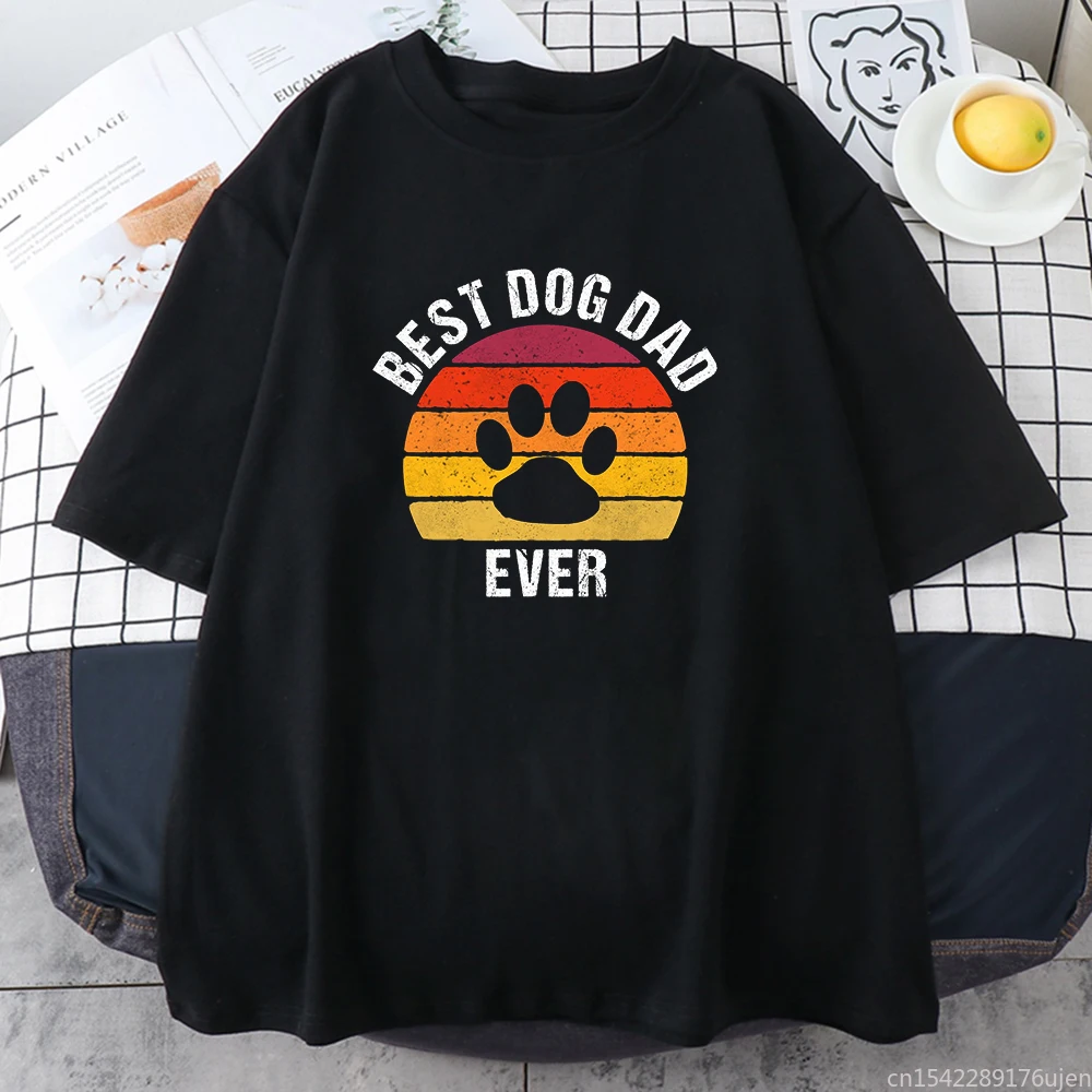 

Harajuku Oversized Soft T-Shirt Women Best Dog Dad Ever Printed Women's Tshirts Animal Big Size Cartoon Casual Tees Shirts