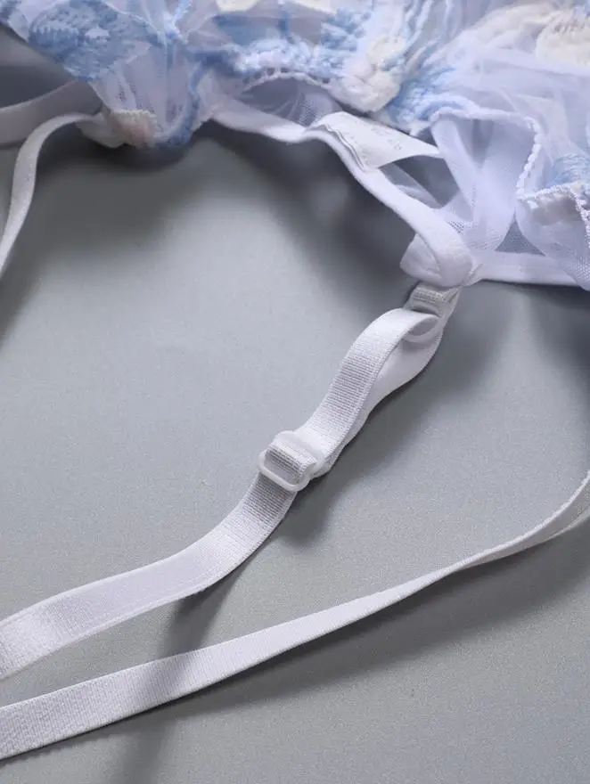 Женское Кружевное боди с цветочной вышивкой и чашками пуш-ап | Тематическая