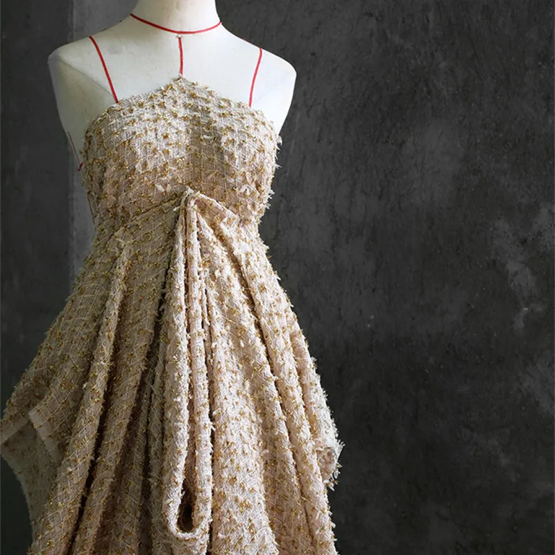 150X90 см/шт дизайнерская ткань пеньковая Золотая трехмерная Тяжелая Текстура