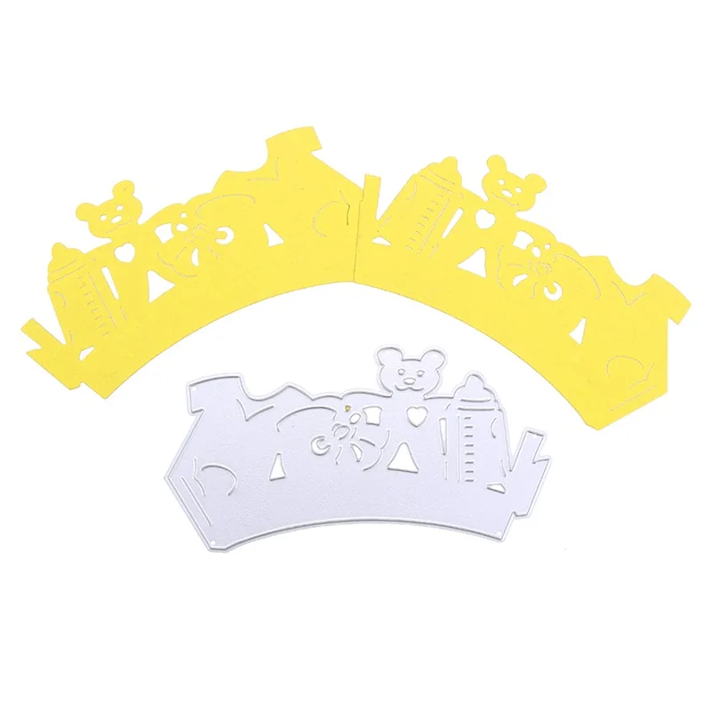 Детский медведь с рамкой бутылки молока металлические штампы трафареты для