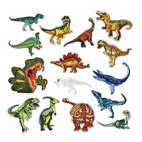 15pcspack new dinosaur embroidery cloth sticker patch diy childrens clothing t shirt bags hat badges ironing sewing supplies