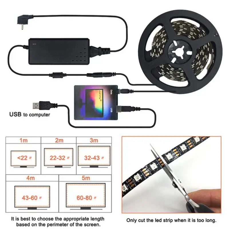 

Screen atmosphere light TV computer display background effect LED strip Self-adhesive dream lighting living room home decoration