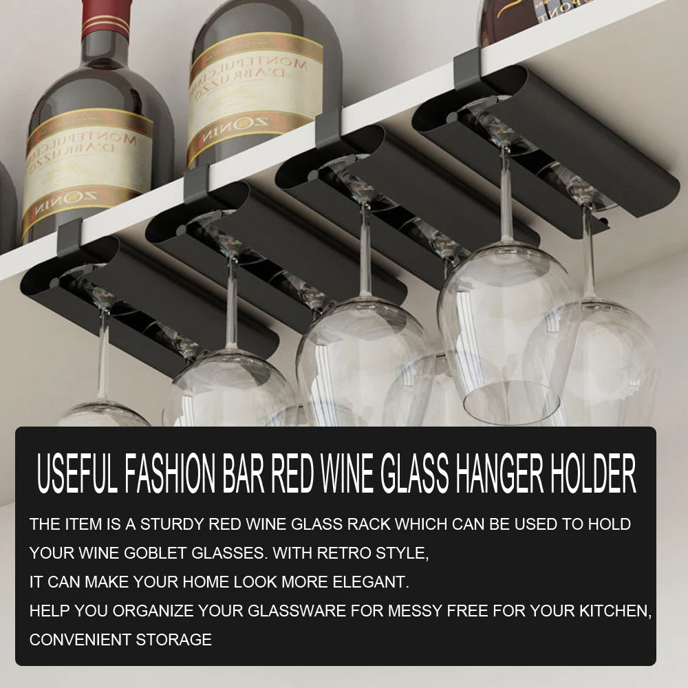 

For Kitchen Wine Glass Rack Upside Down Wine Rack Goblet Rack Nail-Free Hanging Wine Hanging Cup Holder