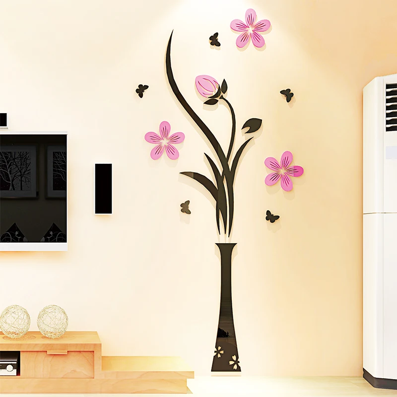 DIY ваза Цветочное дерево наклейка на стену 3D акриловая для дивана фон Декор