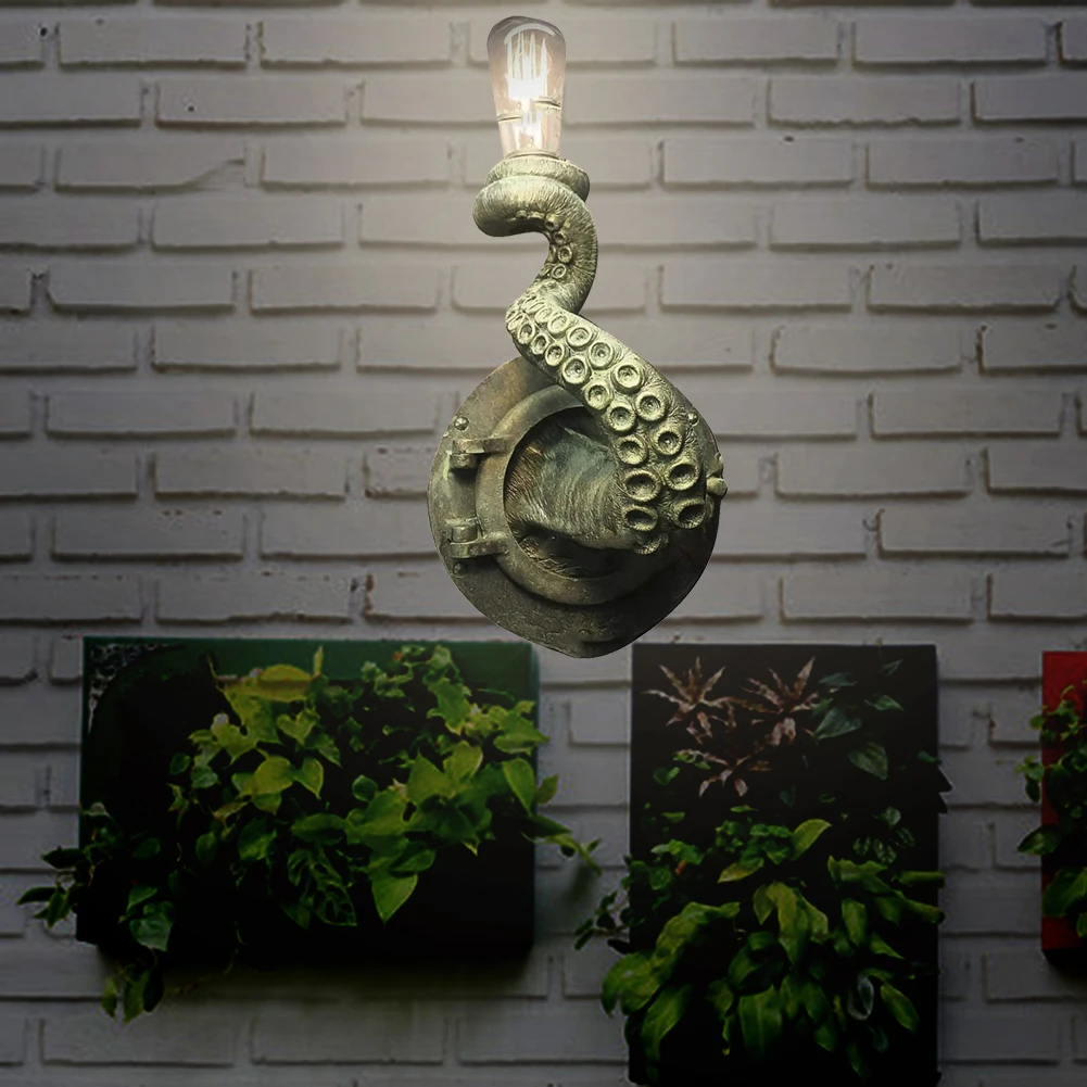

Retro Octopus Electric Light Tentacle Monsters With Bulbs Hanging On Wall Octopus Tentacle Lamp Holder For Home Decor