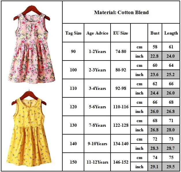 

Baby Girls Printed Tank Top Skirt Floral Dress Kids Summer Sleeveless Holiday Beach Sundress Party Swing Dresses for 1-12Y