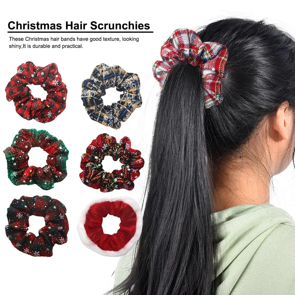 

Hair Scrunchie Elastic Hair Bands Hair Ring Women Girls Headwear Ponytail Holder Hair Accessories For Christmas