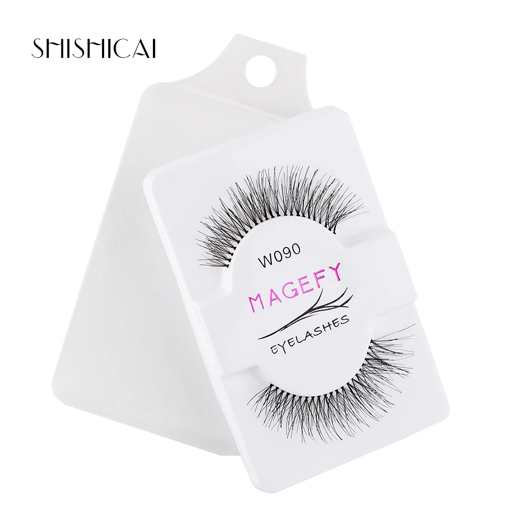 SHISHICAI 50 пар грязные накладные ресницы из человеческих волос пакет Wispy ресницы натуральные черные ресницы настроить макияж Накладные ресницы Инструменты