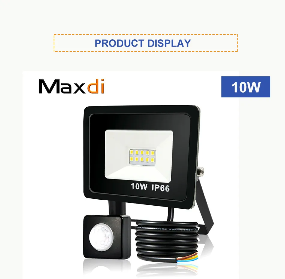Датчик движения светодиодный прожектор 220V10W 30W50W100W150W IP65 наружный Светодиодный точечный светильник Настенный светильник отражатель светодиодный водонепроницаемый прожектор светильник