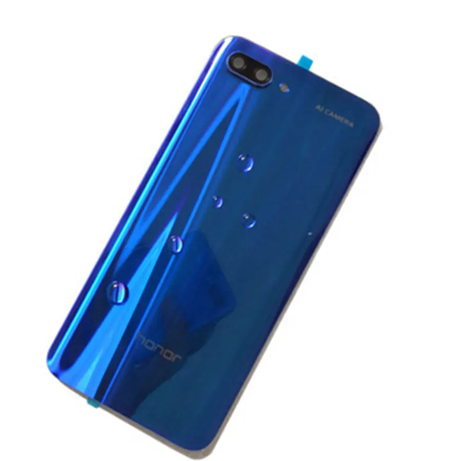 Для huawei Honor 10 Задняя стеклянная крышка батареи задняя дверь корпус для huawei Honor 10 крышка батареи Honor10 задняя панель+ объектив камеры - Цвет: Blue With Lens