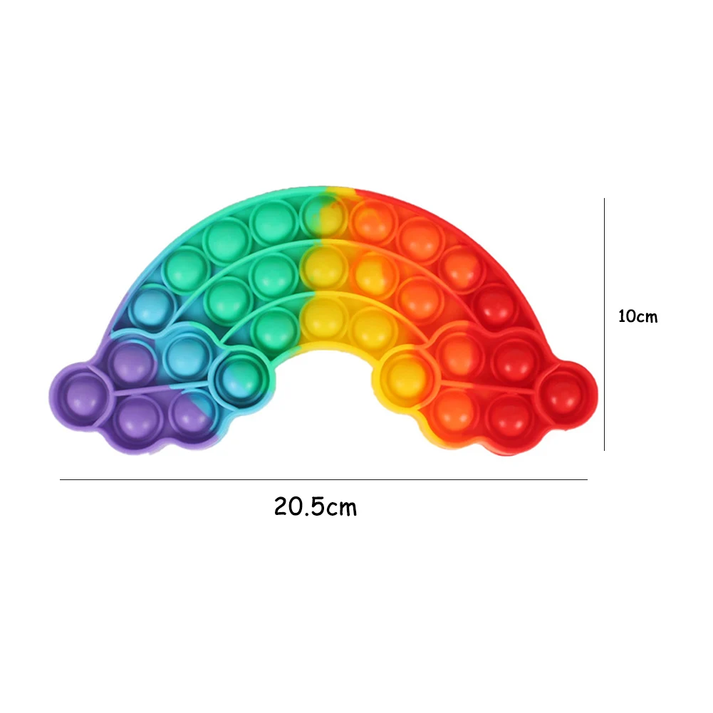 

Silicone Rainbow Push Bubble Sensory Squeeze Toy Anti-stress Relaxing Toy Autism Toys Stress Relieve Fidget Toys for Adults Kids