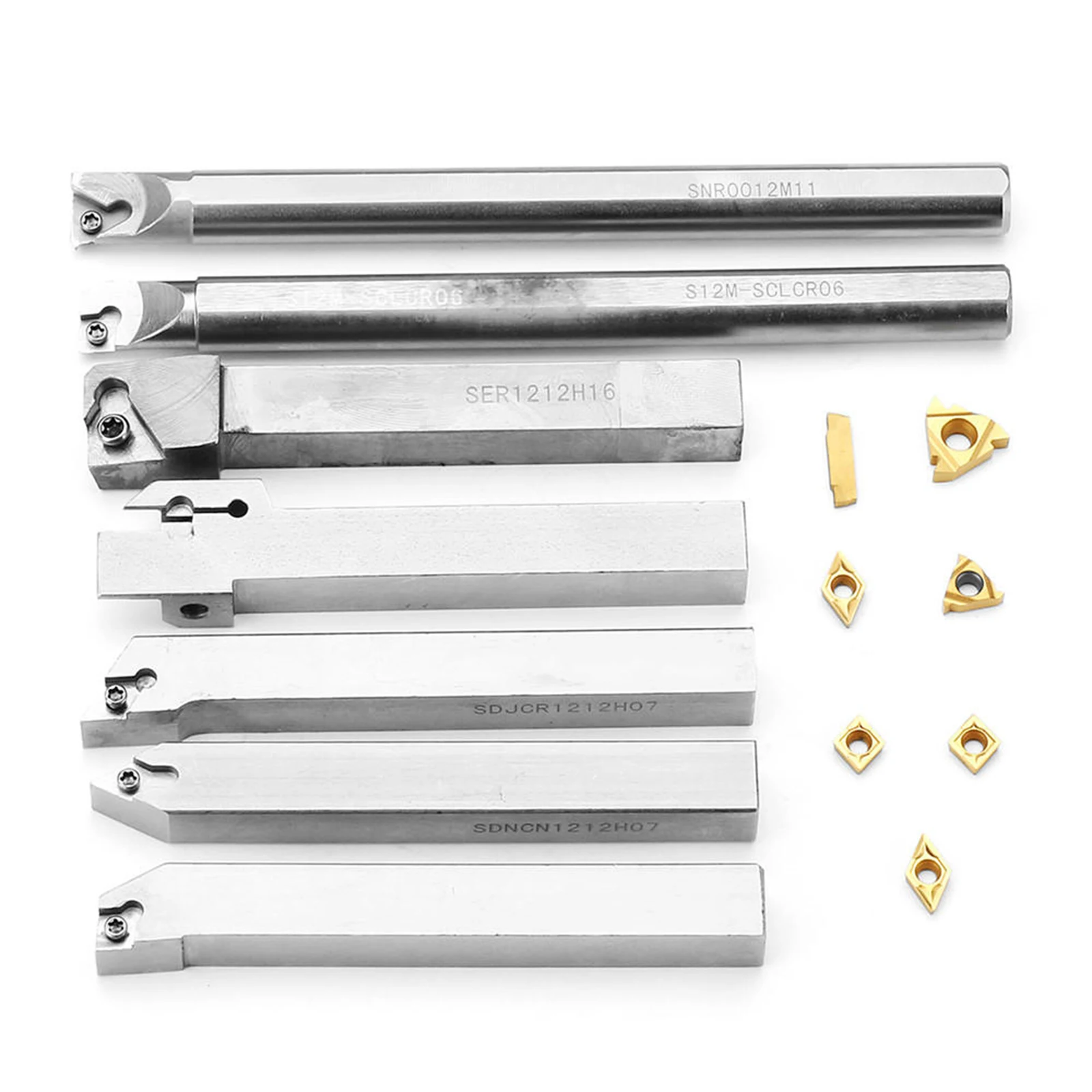 

Turning Tool Holder Tools Set Wrenches Carbide Inserts 12mm 21PCS Upgrade Higher Hadness Alloy Steel Woodworking Accessories