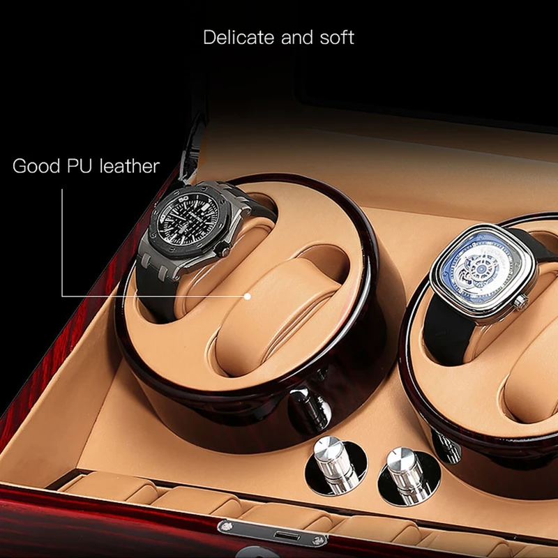 

Luxury watch box mechanical watch winder locker automatic winding fine watch display cabinet 1 2 4 6 slots with silent motor