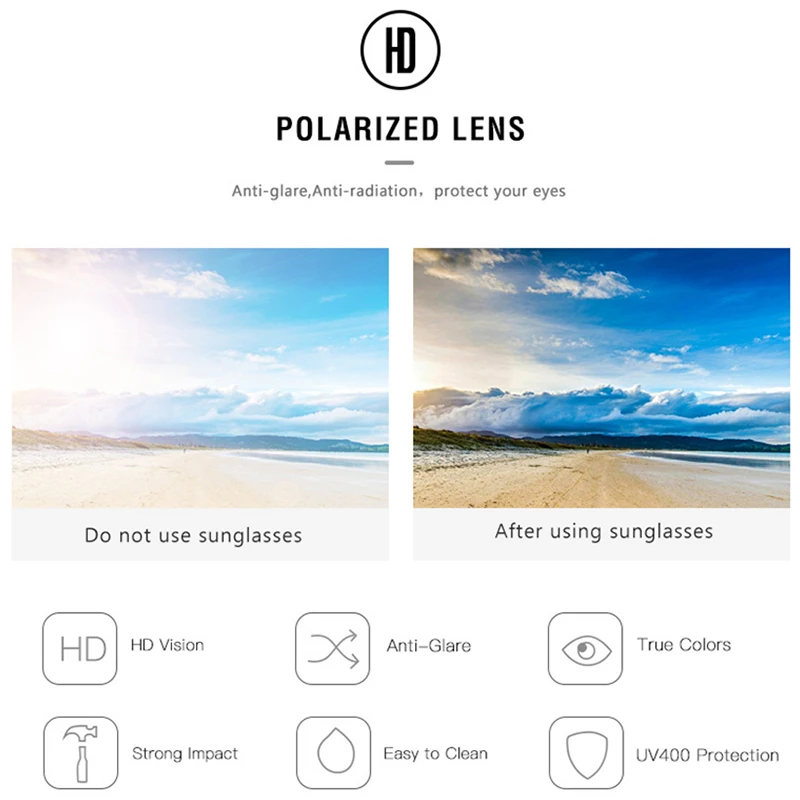 FUQIAN брендовые дизайнерские квадратные поляризованные мужские солнцезащитные