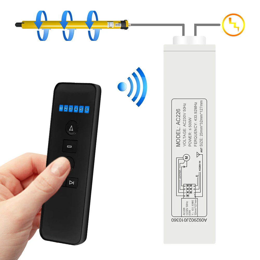 

Universal Wireless RF 433 Mhz Remote Control Switch Motor Receiver Transmitter Wall Switch For Automated Curtain Electric Door