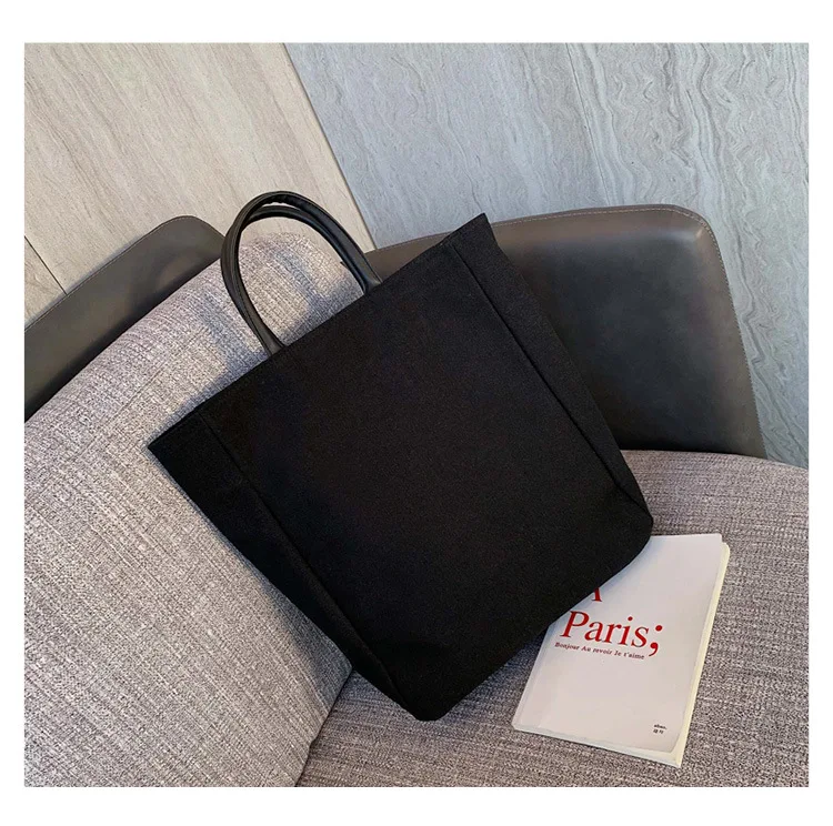 New fashion simple leisure Tote Bag student schoolbag large capacity canvas briefcase