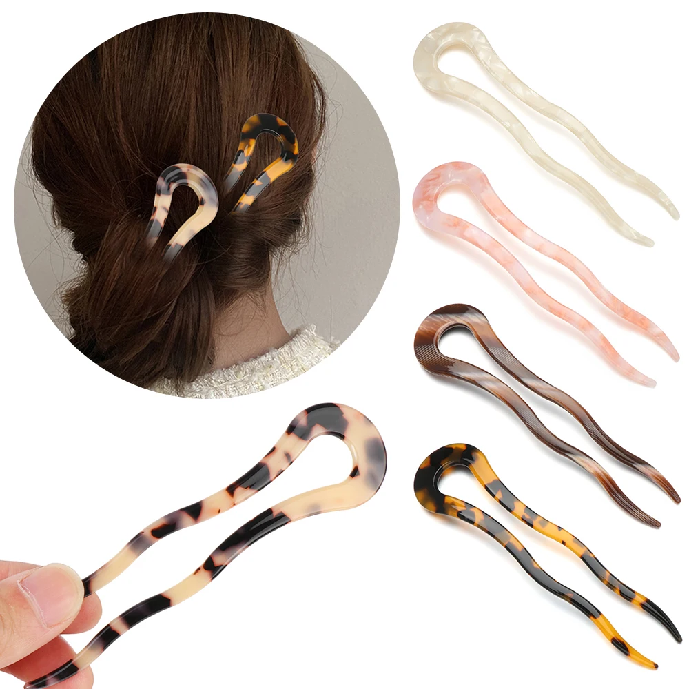 

Fashion Leopard Acetate Retro Hair Accessories Hair Sticks Hair Pin Portable Hair Clip