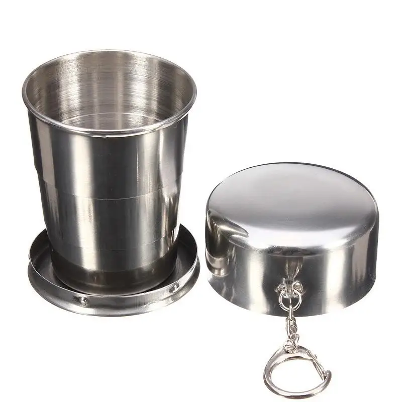 75 мл 150 250 Складная чашка Нержавеющая сталь выдвижной складные стаканы съемные