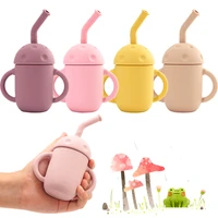 baby shower gift cartoon mushroom sippy cup sealed and leak proof straw cup with lid feeding liquid feed water bottles for girls