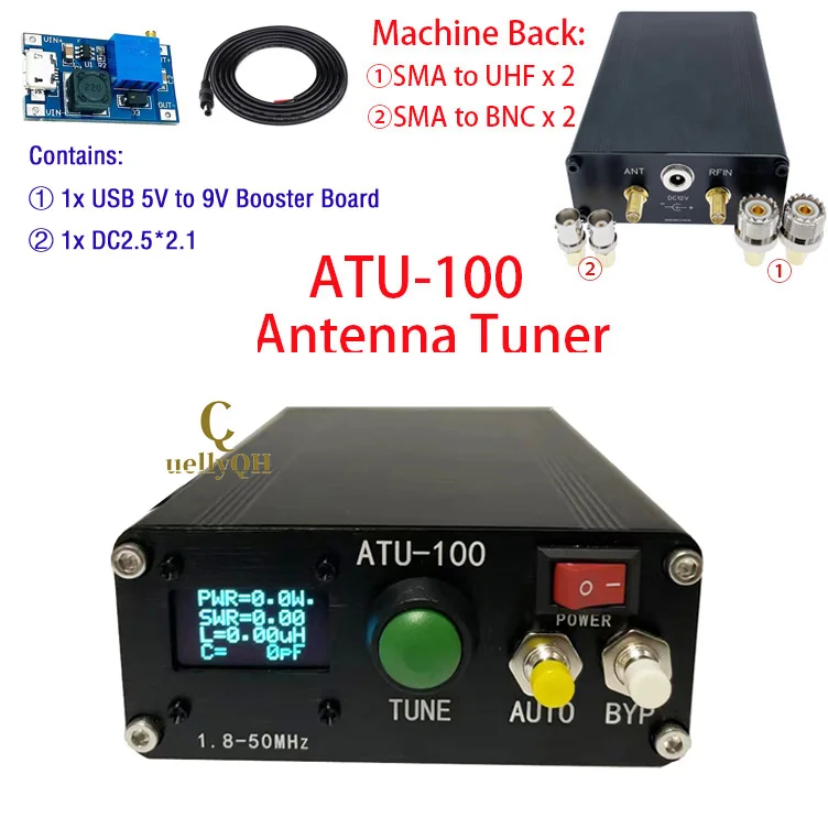 Фото ATU-100 1,8-50MHz ATU100 автоматический антенный тюнер 0,96 дюймов OLED сборная машина с корпусом №3