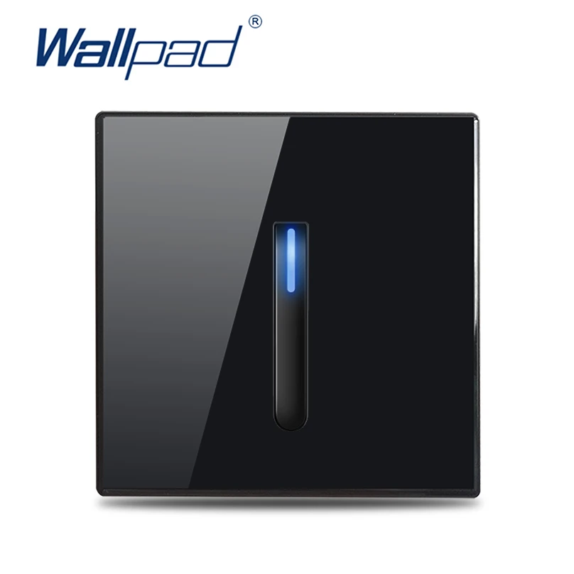 Wallpad-مفتاح حائط مع مقبس USB ، زر 1 2 3 4 ، بيانات CAT6 ، HDMI ، بيانو زجاجي أسود ، زاوية مستديرة ، سلسلة L6 RC